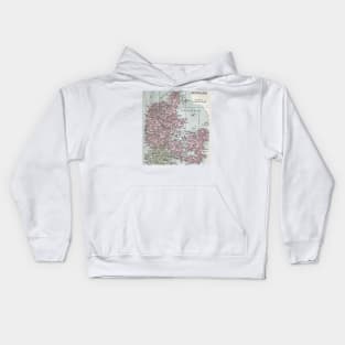 Denmark antiquarian map 1800s Kids Hoodie